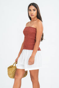 Kate Strapless Top - Chocolate