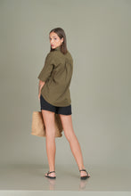 Load image into Gallery viewer, Oversized Short Sleeve Shirt - Olive
