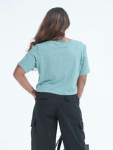 Load image into Gallery viewer, Oversized Crew Crop - Teal
