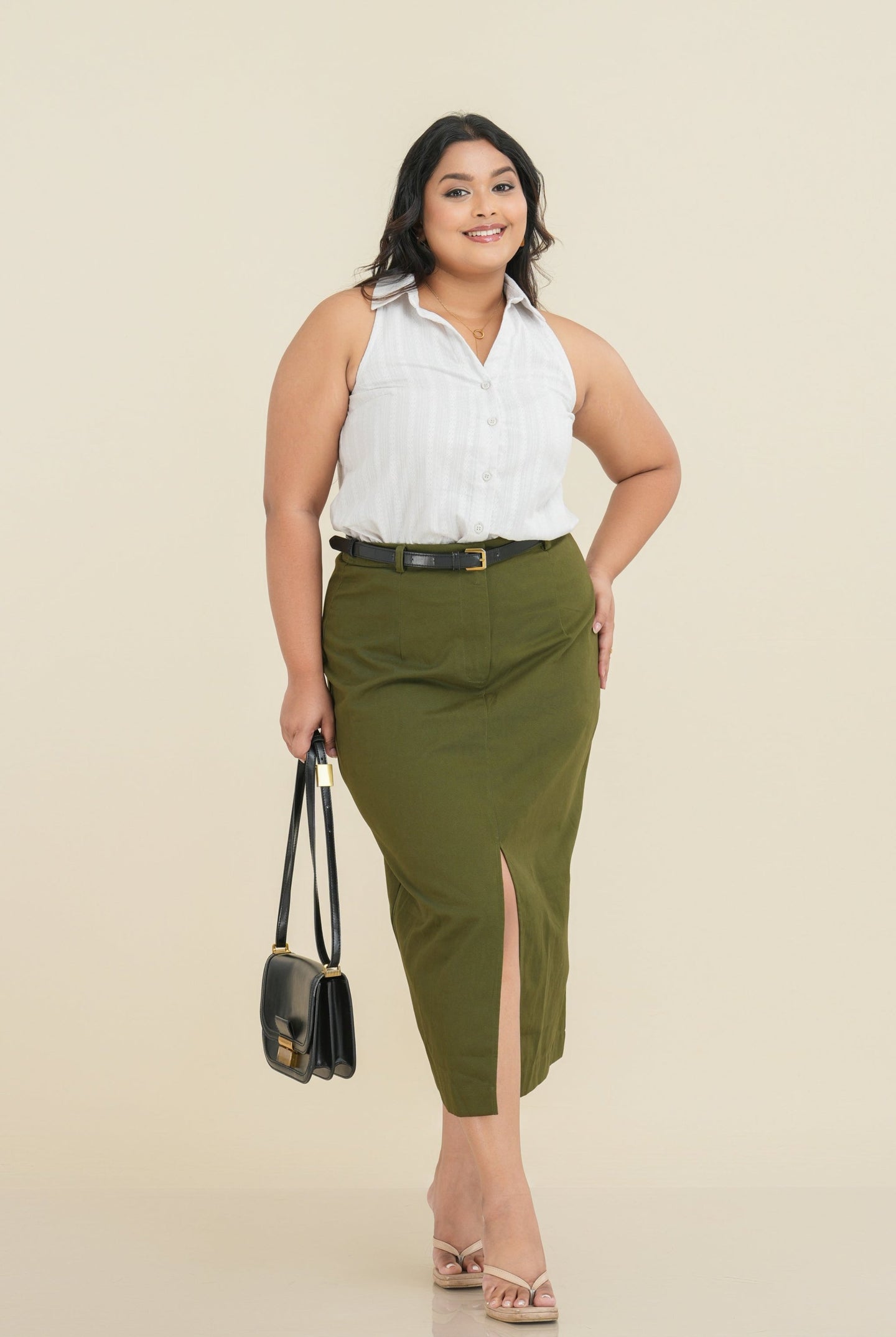 Juliana Midi Skirt - Olive