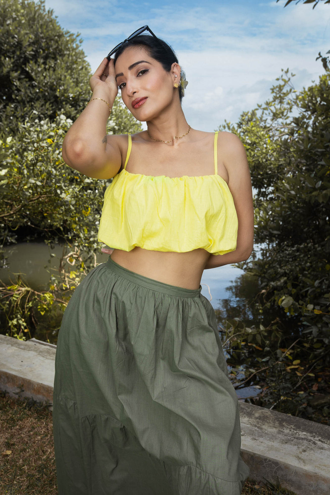 Palm Bubble Crop Top