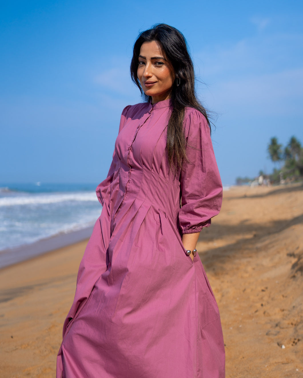Elsie Midi Dress - Grape