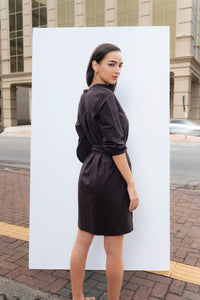 Flow Shirt Dress - Coffee