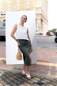 Juliana Midi Skirt - Olive
