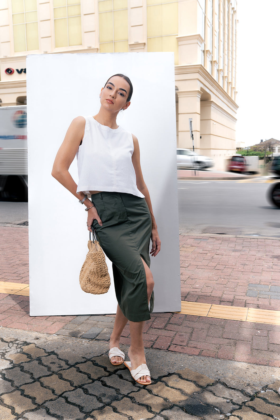 Juliana Midi Skirt - Olive