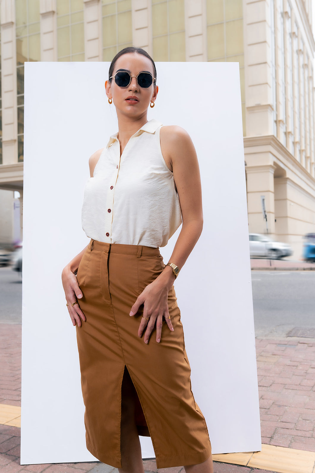 Juliana Midi Skirt - Caramel