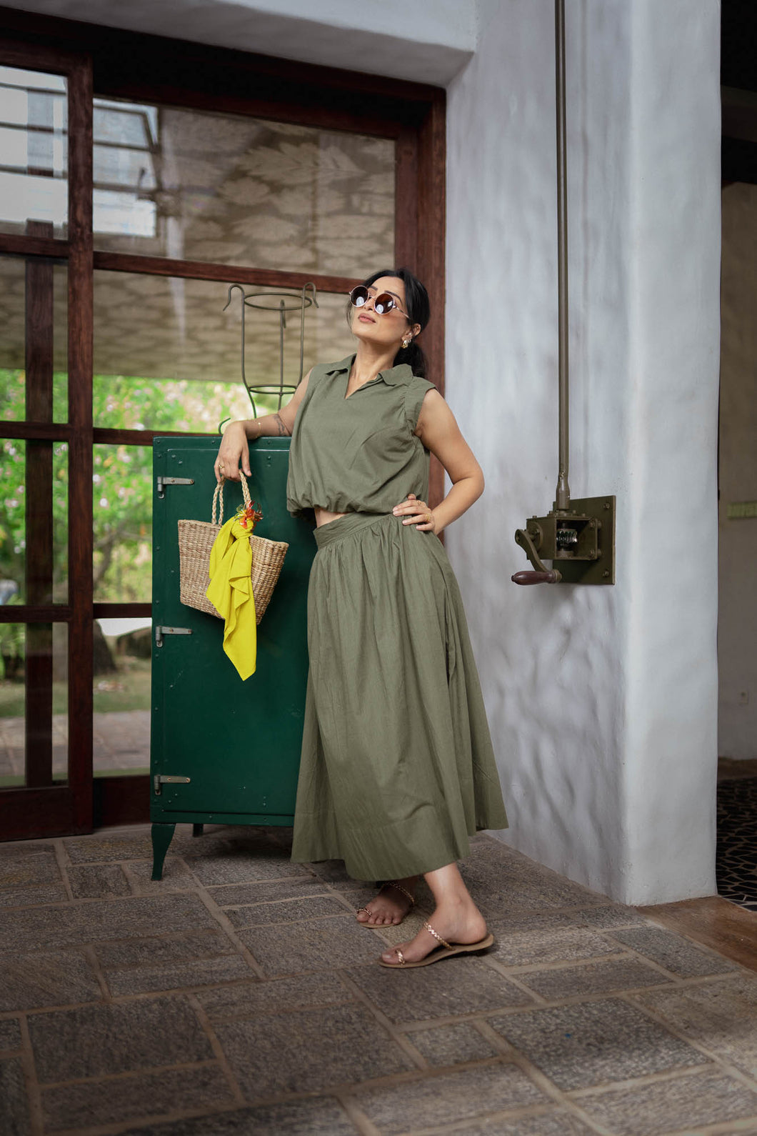 Lana Midi Skirt - Olive