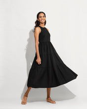 Load image into Gallery viewer, Summer High Neck Tiered Dress - Black
