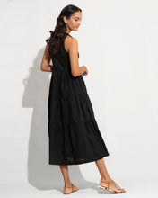 Load image into Gallery viewer, Summer High Neck Tiered Dress - Black
