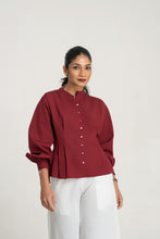Load image into Gallery viewer, Dia Pin Tuck Shirt - Wine
