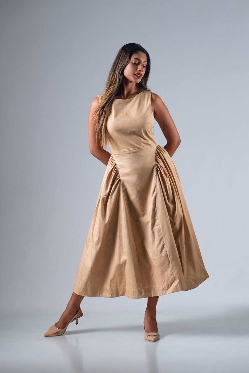 Frankie Midi Dress - Sand