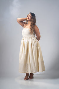 Mae Strapless Dress - Vanilla