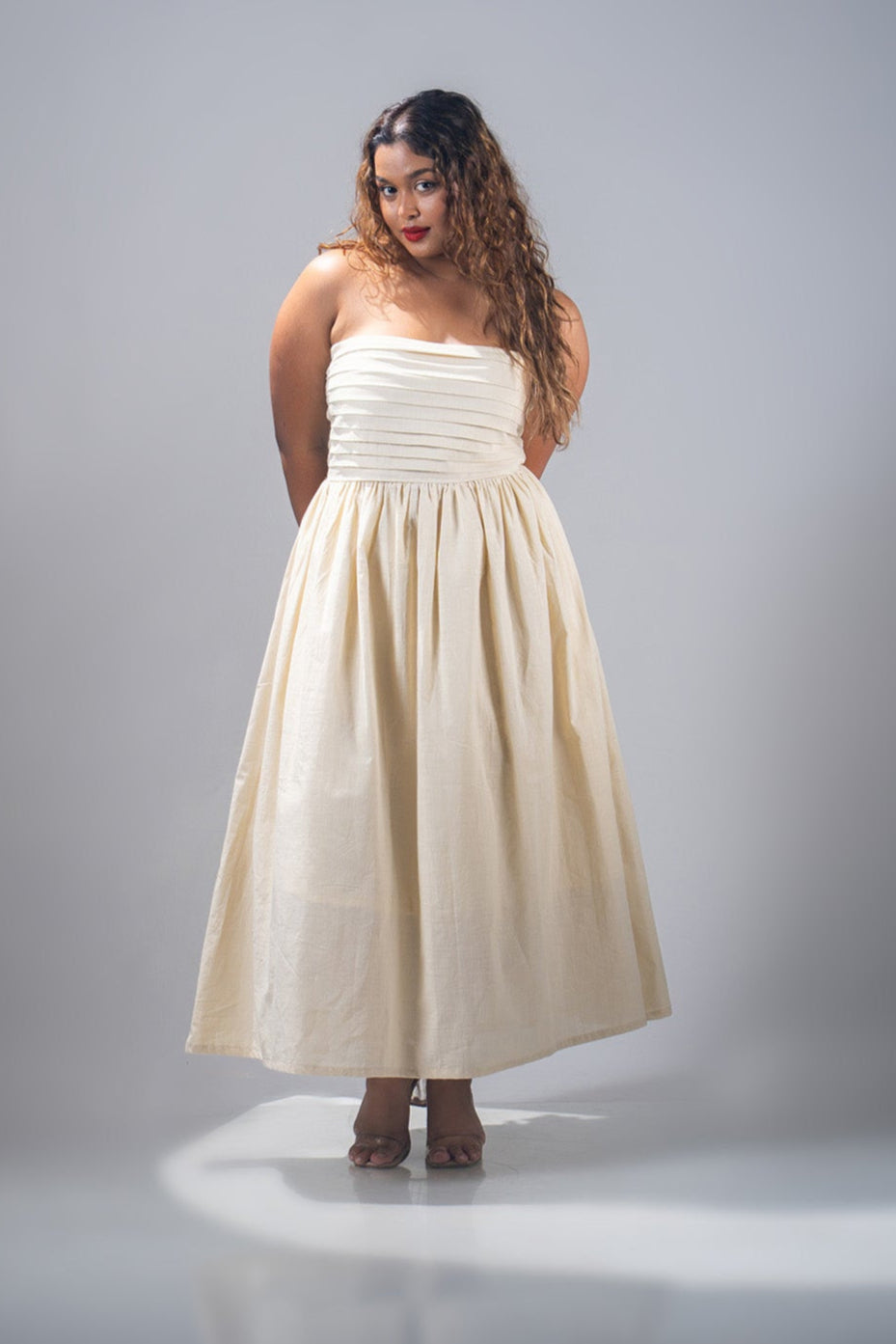 Mae Strapless Dress - Vanilla