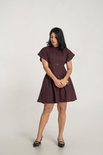 Load image into Gallery viewer, Pinning You Short Sleeve Mini Dress - Coffee
