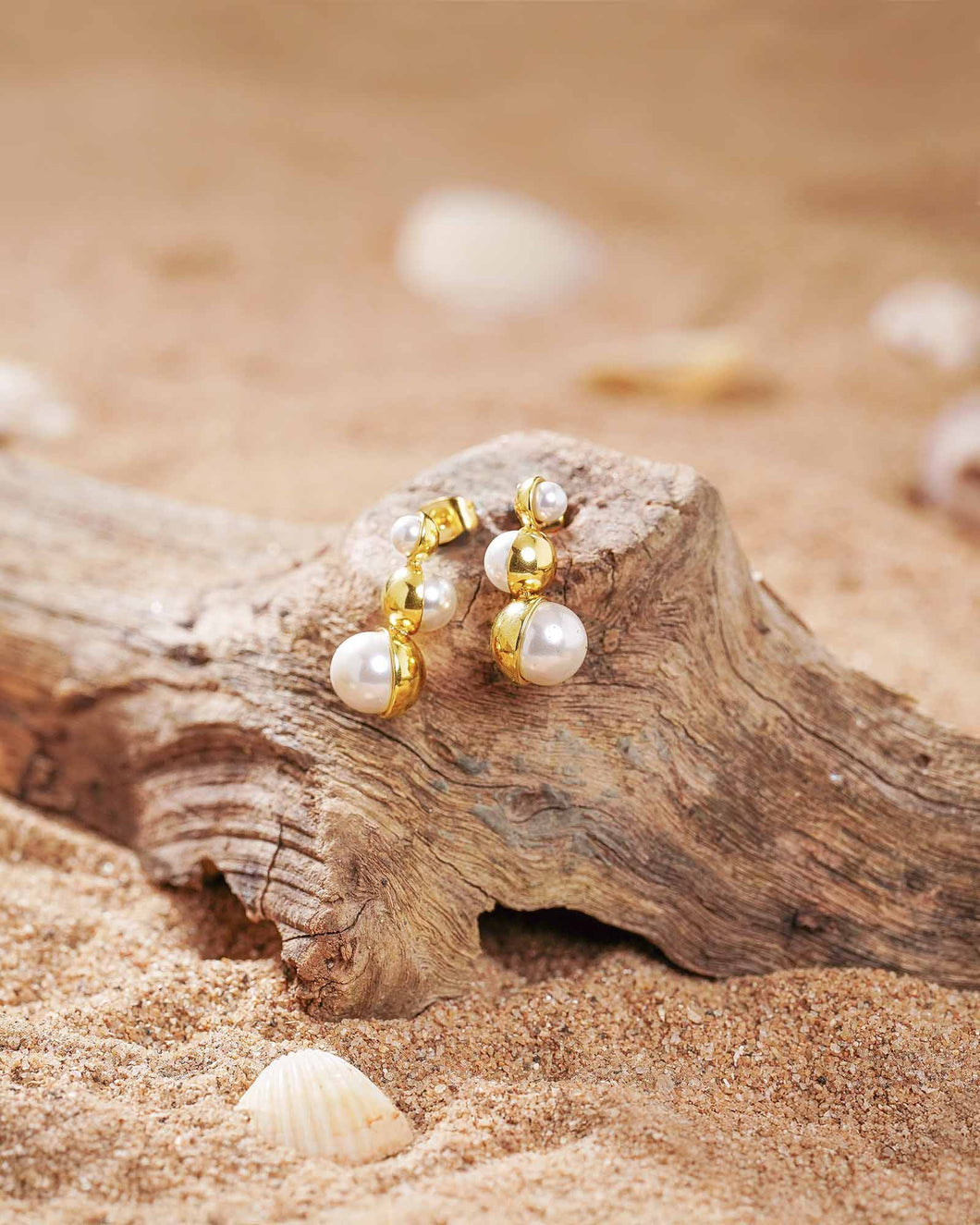 18K Plated Cora Pearl Drop Earring