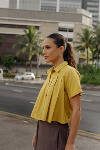 Luca Pleated Top - Mustard