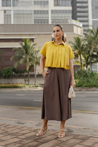 Luca Pleated Top - Mustard