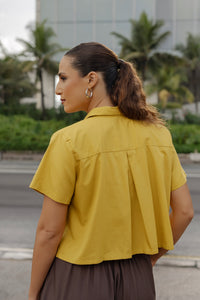 Luca Pleated Top - Mustard