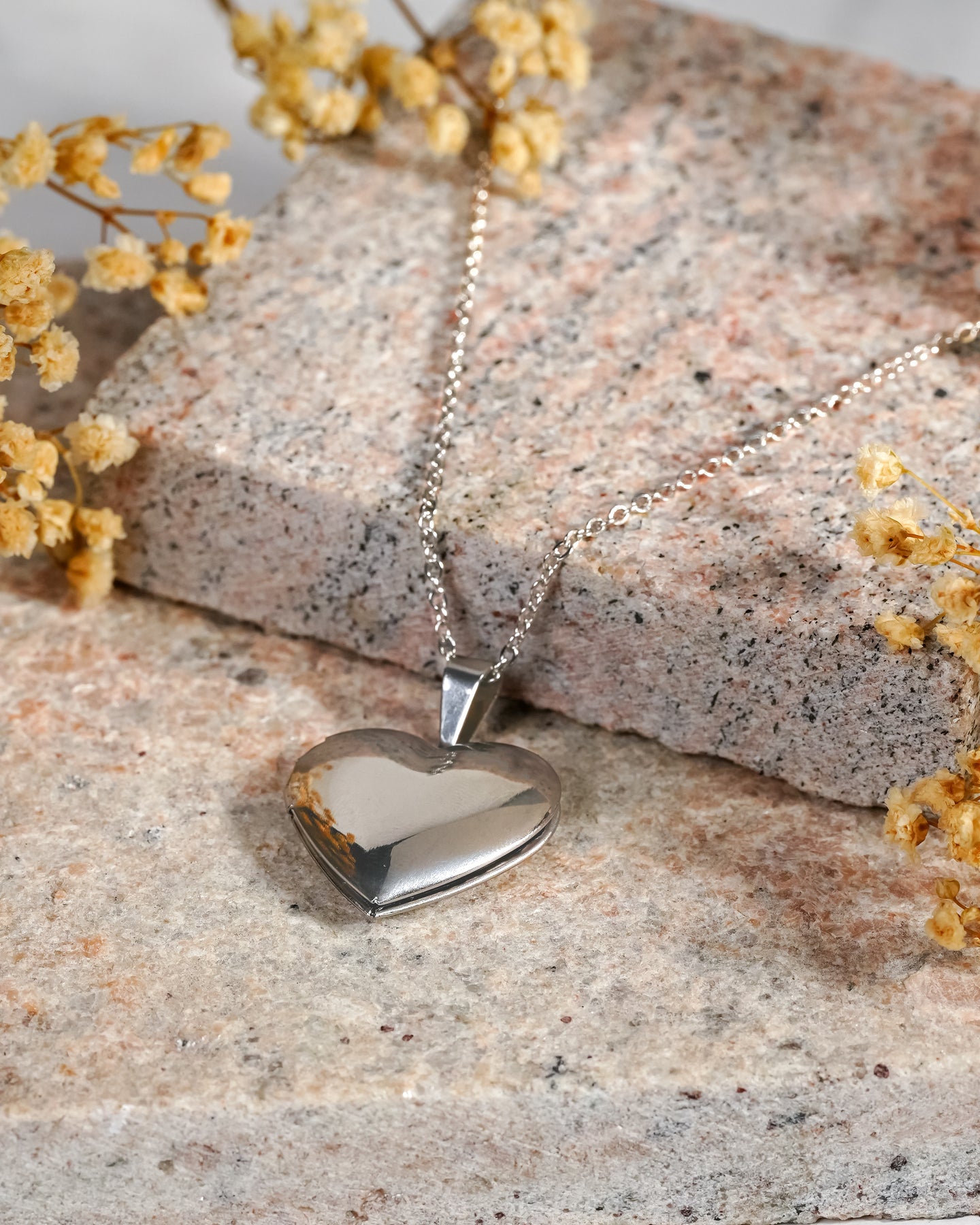 Sterling Silver Dainty Amor Locket Necklace