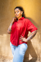 Load image into Gallery viewer, Oversized Short Sleeve Shirt - Apple
