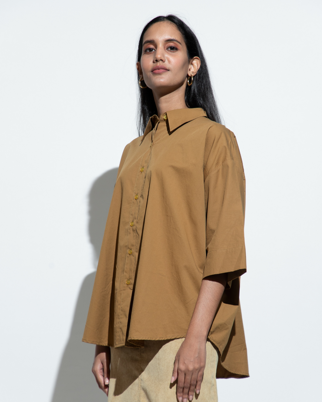 Oversized Short Sleeve Shirt - Olive