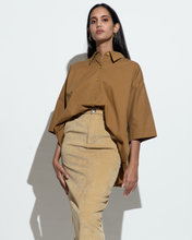 Load image into Gallery viewer, Corduroy Pencil Skirt - Beige
