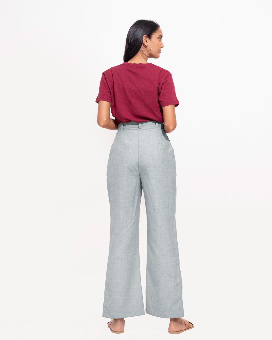 High Waisted Formal Pant - Steel