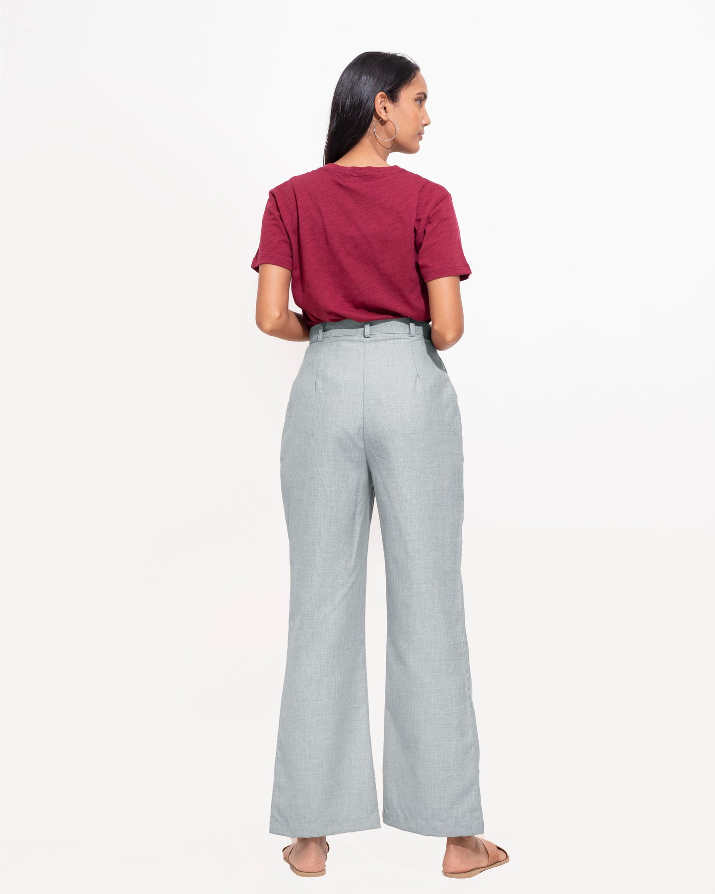 High Waisted Formal Pant - Steel