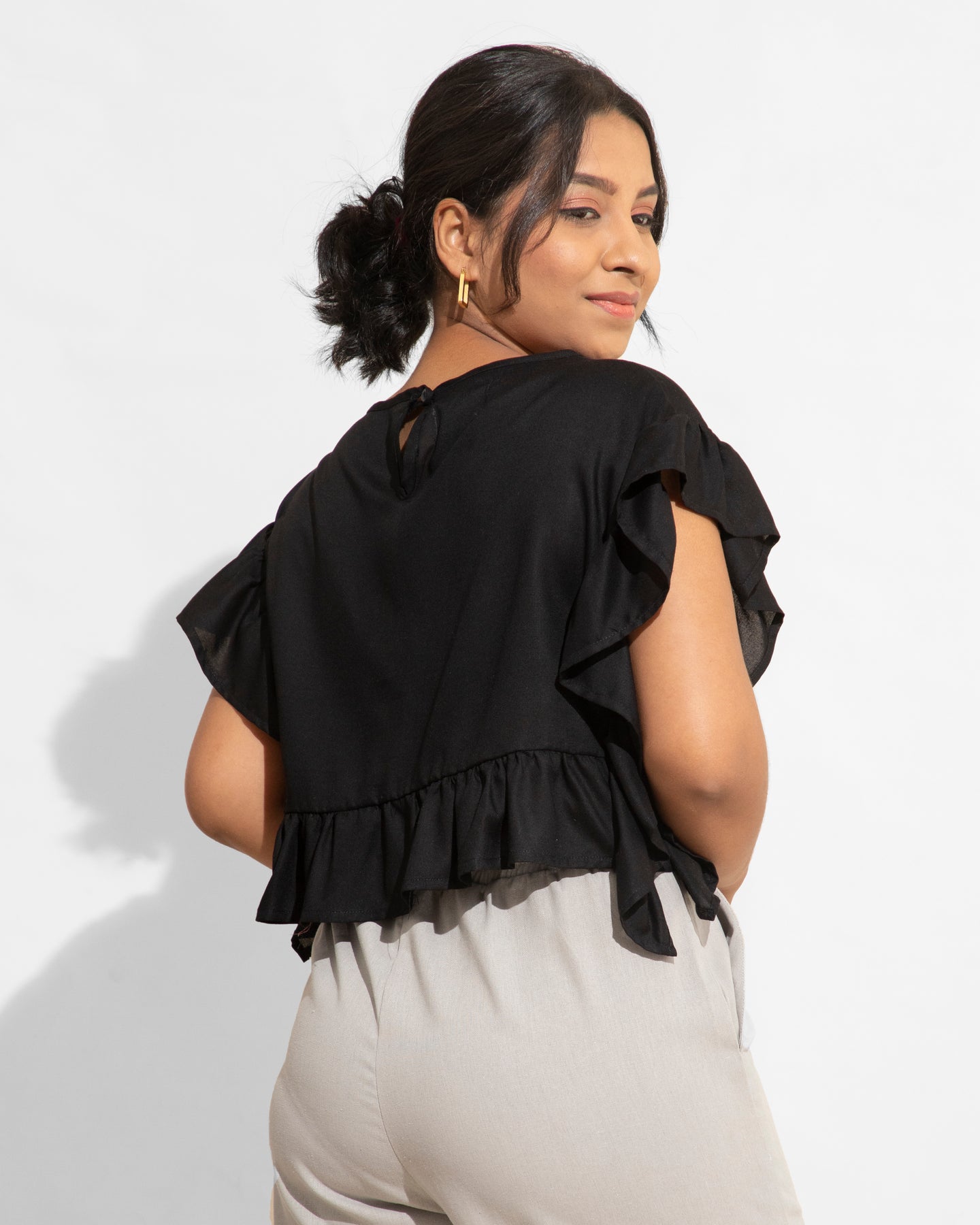 Day Ruffled Top - Black