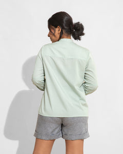 Collarless Flow Shirt - Mint