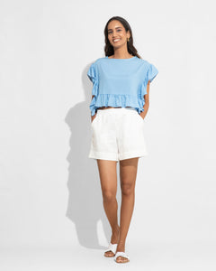 Day Ruffled Top - Blue