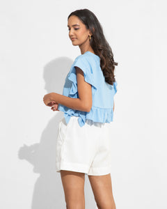 Day Ruffled Top - Blue