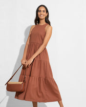 Load image into Gallery viewer, High Neck Signature Tiered Dress - Walnut
