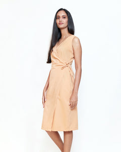 Linen Wrap Dress - Sepia