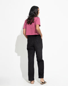 Corduroy Straight Cut Pant - Black