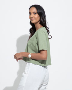 Oversized Crew Crop - Sage