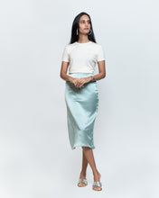 Load image into Gallery viewer, Satin Midi Skirt - Mint
