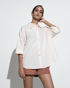 Oversized Short Sleeve Shirt - Pink