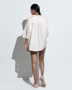 Oversized Short Sleeve Shirt - Pink