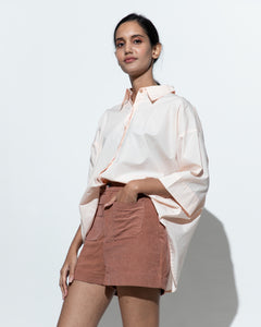 Oversized Short Sleeve Shirt - Pink