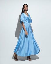 Load image into Gallery viewer, Maxi Wrap Dress - Blue
