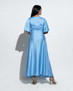 Maxi Wrap Dress - Blue