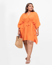 Load image into Gallery viewer, Cotton Mini Kaftan - Tangarine
