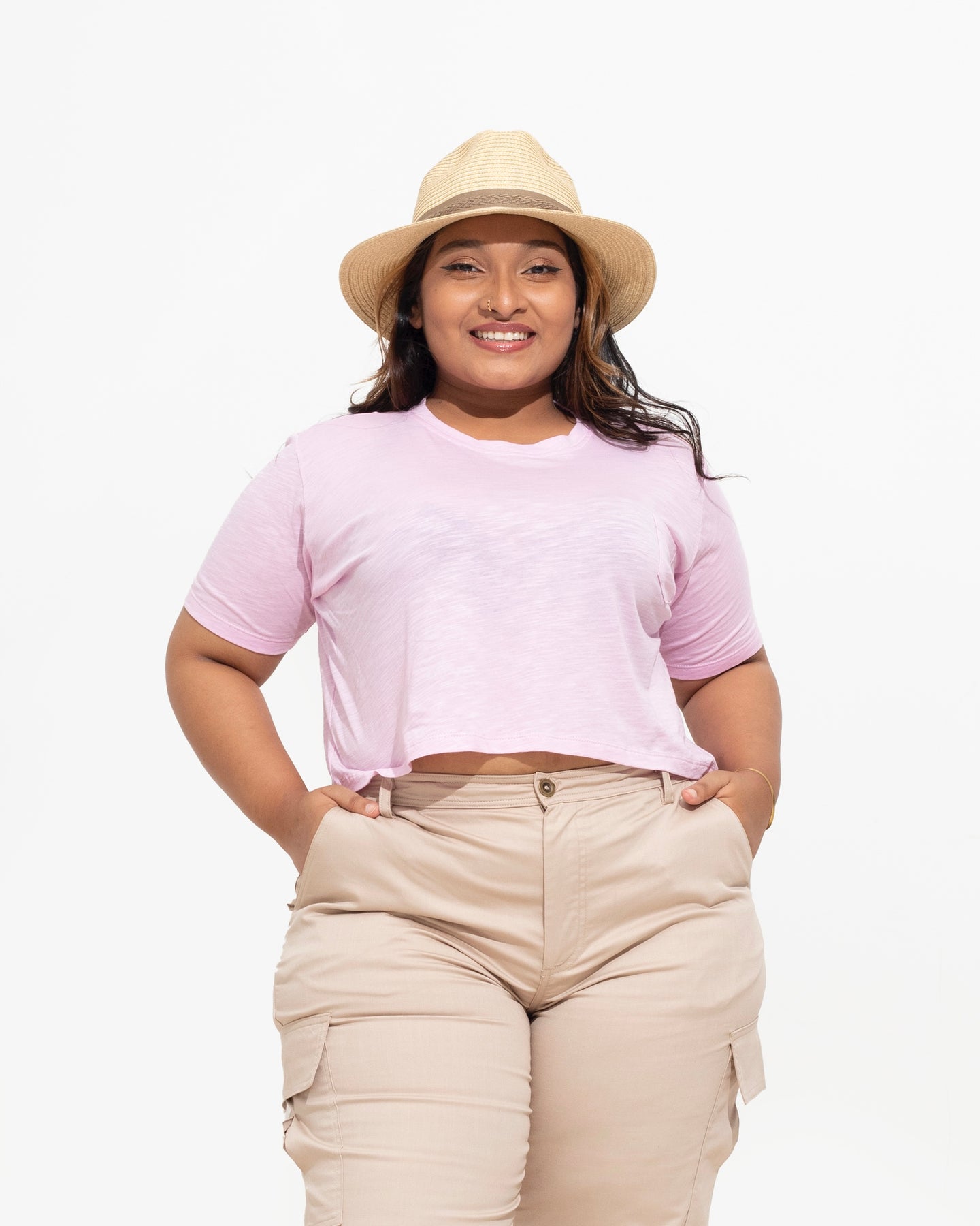 Oversized crop T-shirt - Lavender