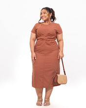 Load image into Gallery viewer, Twisted Tie Dress - Walnut
