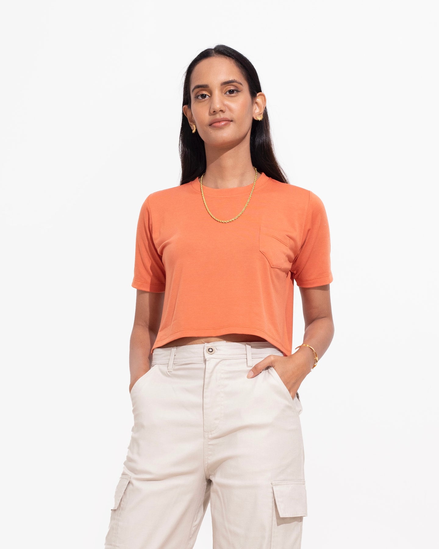 Oversized crop T-shirt - Fire