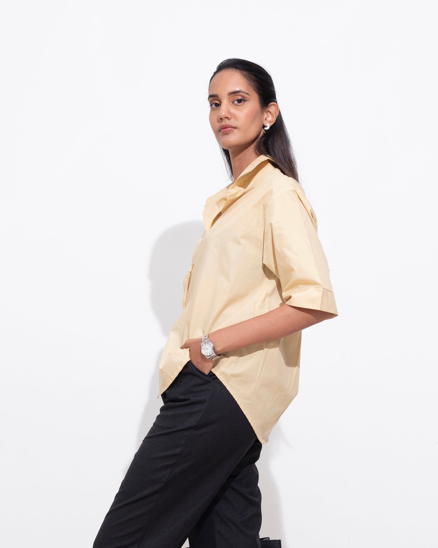 Oversized Short Sleeved Shirt - Oat