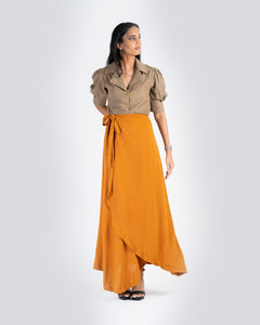 Maxi Wrap Skirt - Orange