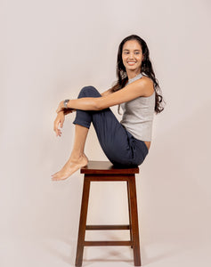 High Neck Rib Tank - Grey