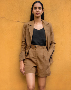 Linen Blazer + Short - Mustard